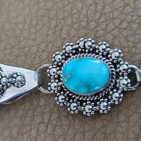 Incredible Native American Navajo 2 Stone Blue Ridge Turquoise Pendant 🩵🎁💙 - Picture 10 of 13